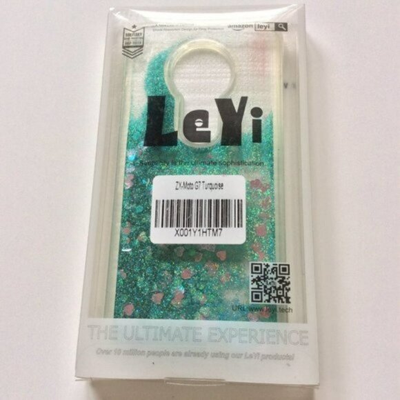 ZX Moto G7 TURQUOISE CELL PHONE CASE GLITTER - Picture 1 of 3